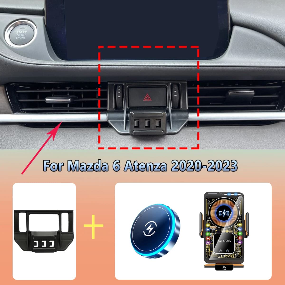 Car Phone Holder vent For Mazda 6 Atenza 2020 2021 2022 2023 Magnetic Wireless Charging Car Phone Fixed For Magsafe Mount Stand