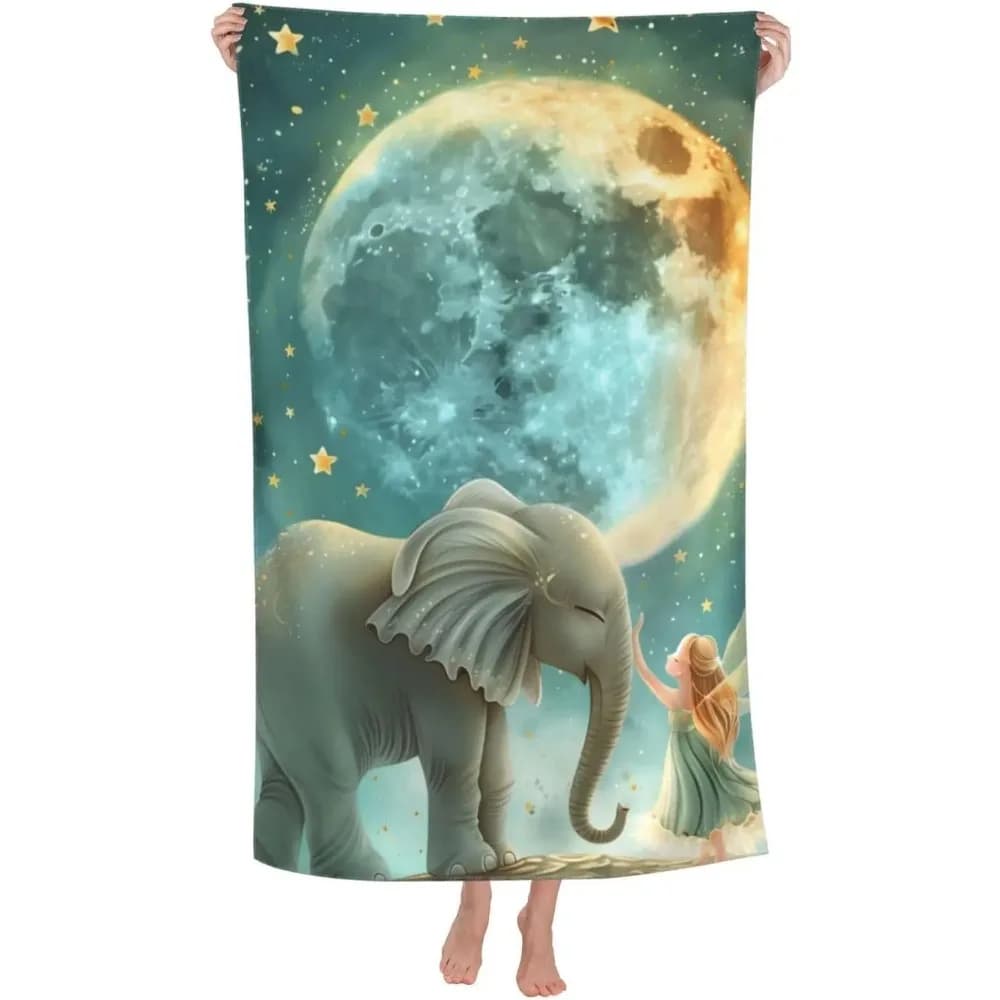 Telo Mare Artistico con Elefante, Asciugatura Rapida e Assorbente, Grande, Anti-Sabbia, Essenziale per Viaggi e Piscina