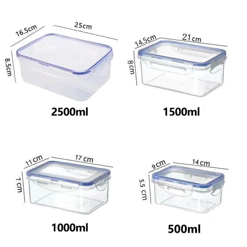 Set di contenitori ermetici per la conservazione degli alimenti, scatole di preparazione dei pasti in plastica senza BPA per frigorifero, microonde, frutta e verdura fresca