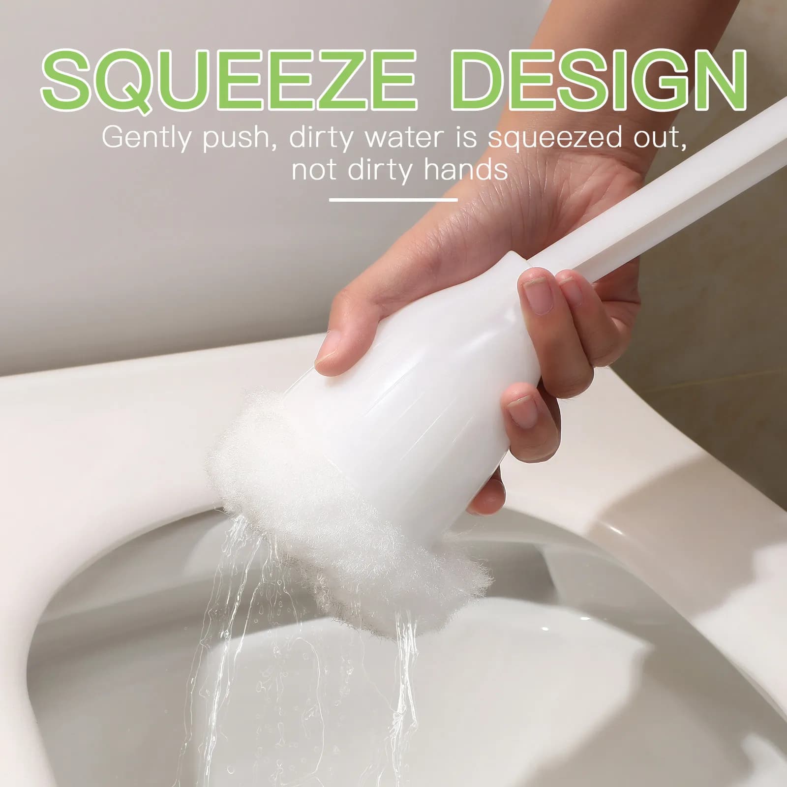 Set di 5 Spazzole per WC con Manico Lungo, Setole Morbide e Dense, Coperchio con Foro per Appendere, Facile da Pulire