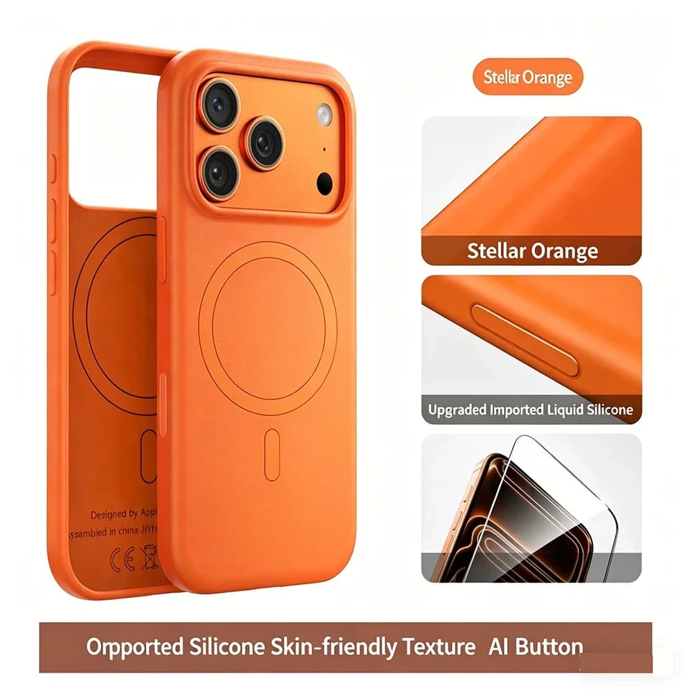 Custodia Protettiva Antiurto in Silicone Liquido Magnetico ASUS per iPhone 17 Pro Max Compatibile con Ricarica Wireless MagSafe - Cover di Lusso