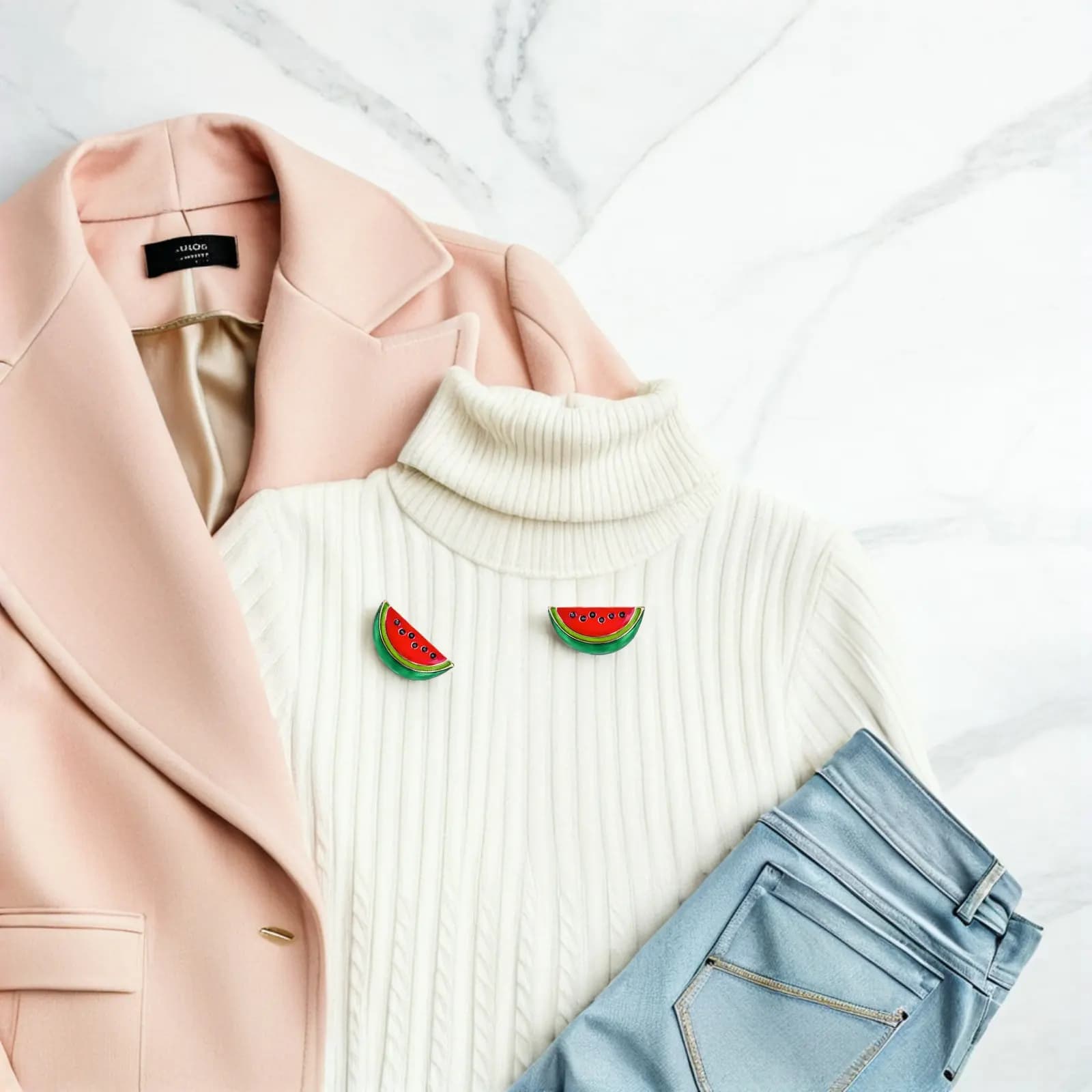 Set di 3 Mini Spille a Forma di Anguria, Distintivi da Bavero in Lega con Design Cartoon per Accessori Abbigliamento Donna, Maglioni, Sciarpe, Cardigan, Vestiti e Clip per Sciarpe