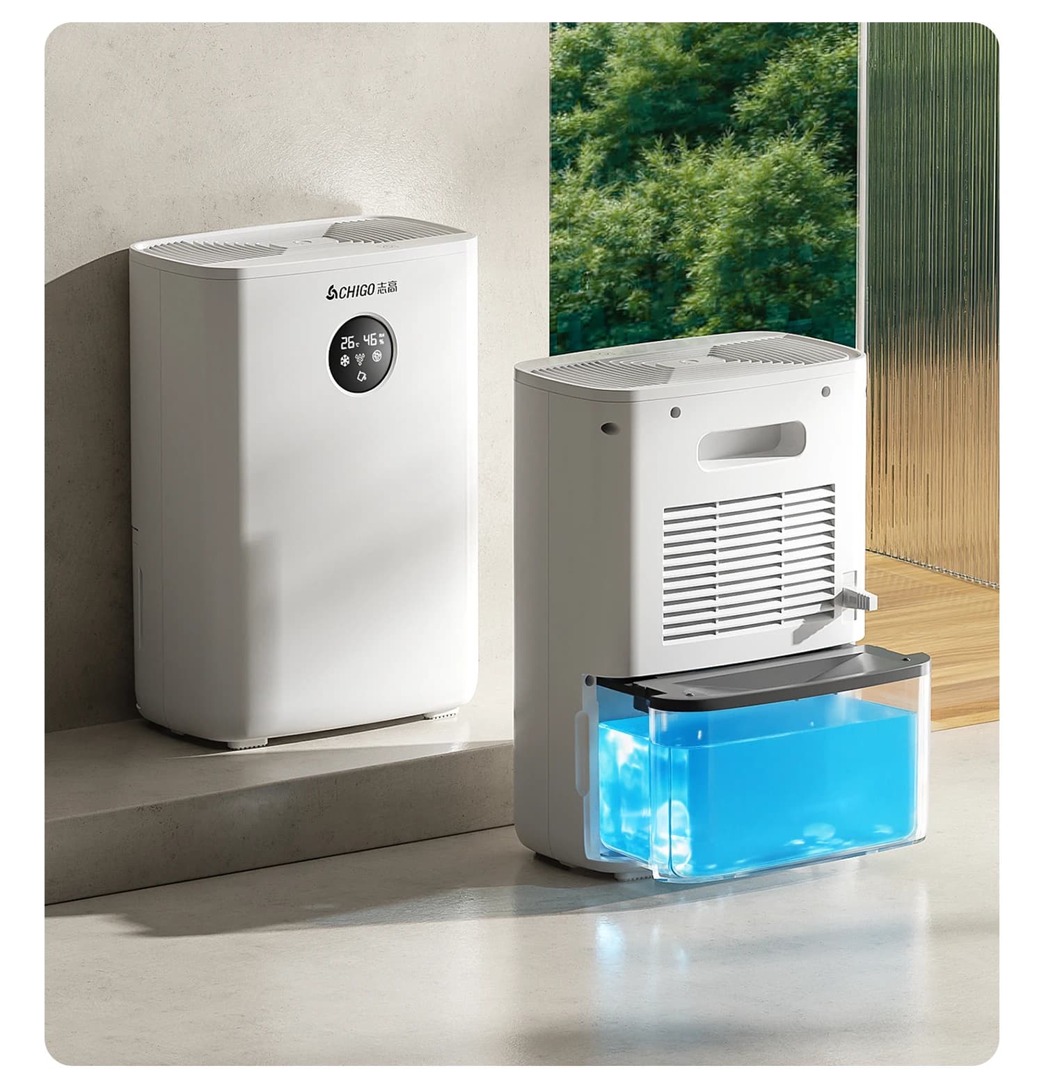 Deumidificatore ad alta potenza Chigo per uso domestico, sotterraneo e industriale, non silenzioso, compatibile con Alexa.