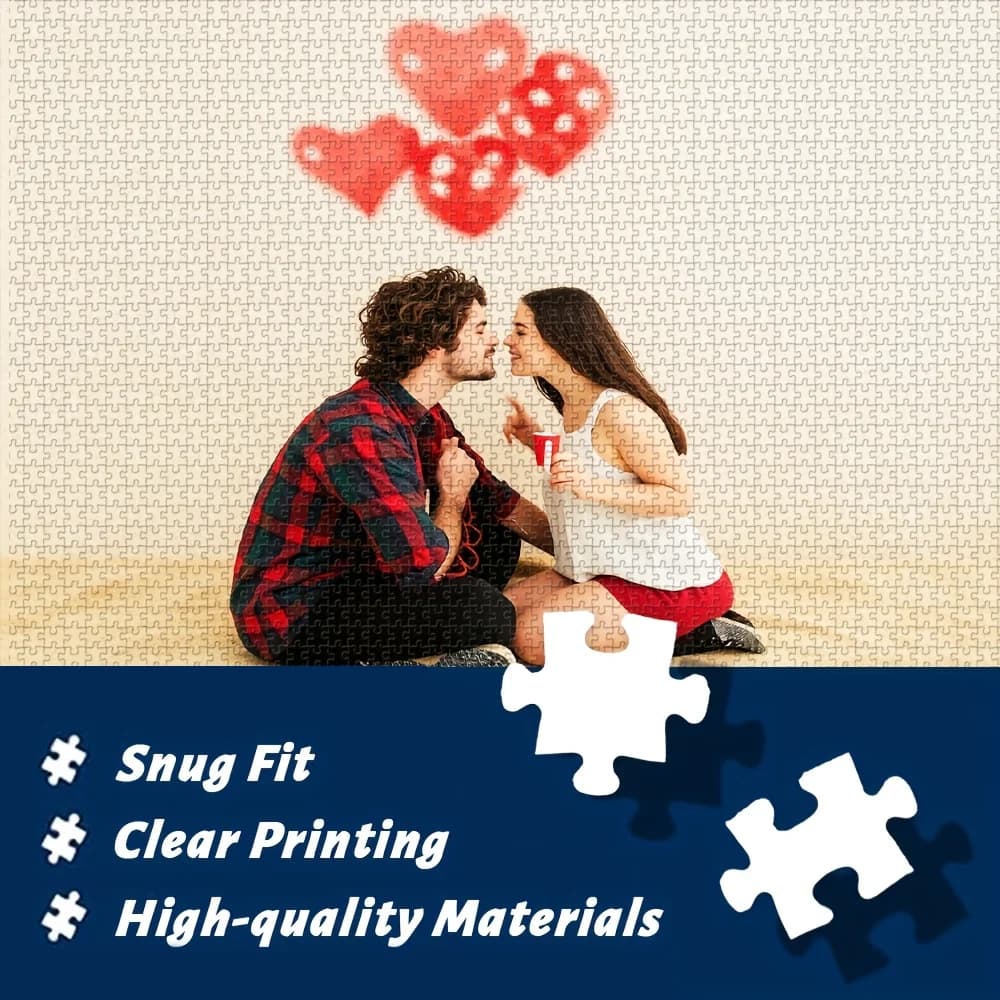 Puzzle Fotografico Personalizzato, Romantico Puzzle in Cartone/Legno da 35/300/500/1000 Pezzi, Colorato, Speciale