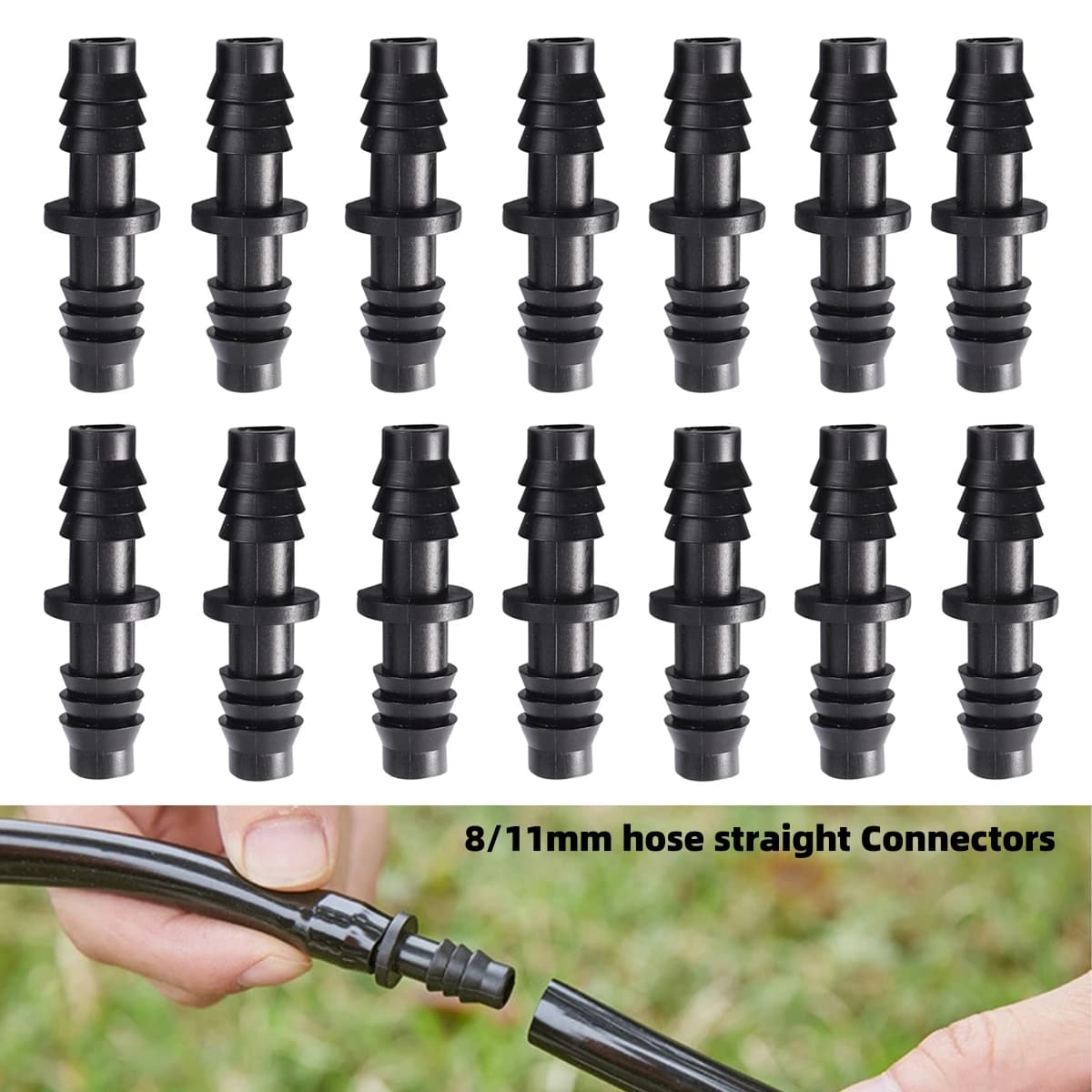20/50/100 Pz 8/11mm Tubo Multi-spinato Connettori Dritti 3/8 "Giunto di Prolunga Tubo Da Giardino Micro Spray Raccordi Per Tubi di Irrigazione