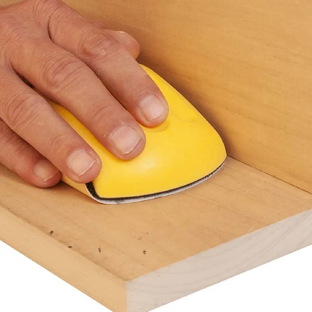 2Pcs 5 Inch Manual Grinding Disc Hand Sanding Block with Hook and Loop Backing for Wood Automotive Polishing Buffing Sanding