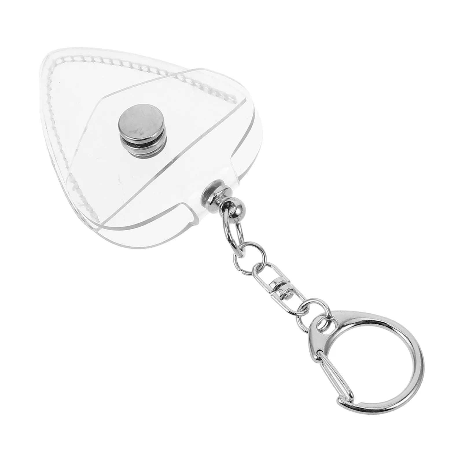 Guitar Pick Holder Case Clear Transparent Portable Plectrum Organizer Keychain Necklace for Musicians on The Go Travel Practice