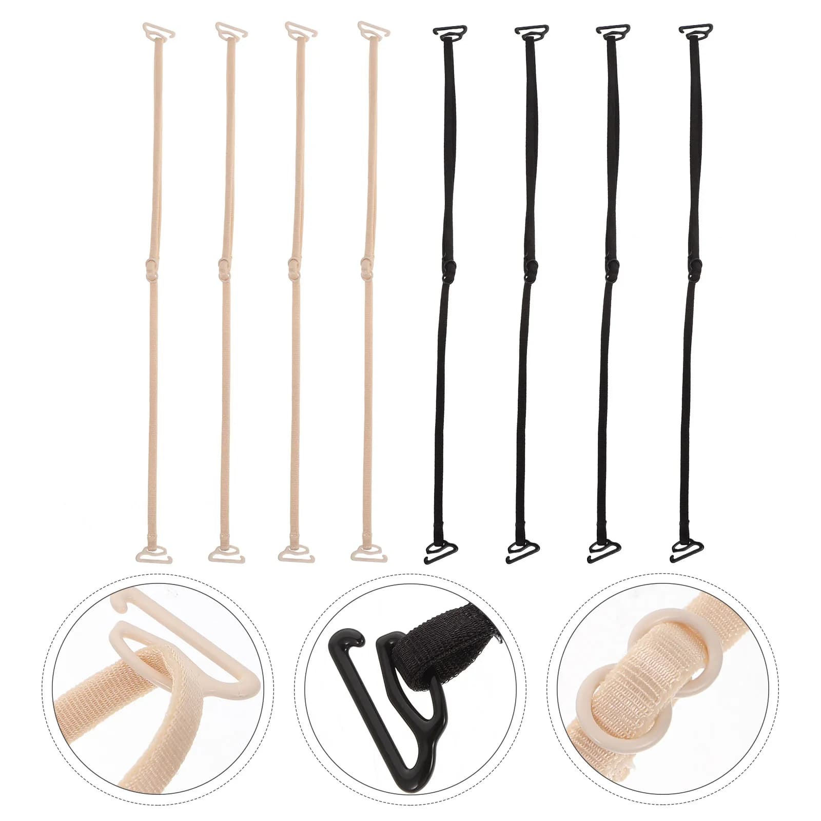 Set di 8 Prolunghe per Reggiseno Antiscivolo, Cinghie Elastiche Regolabili Riutilizzabili per Intimo Femminile