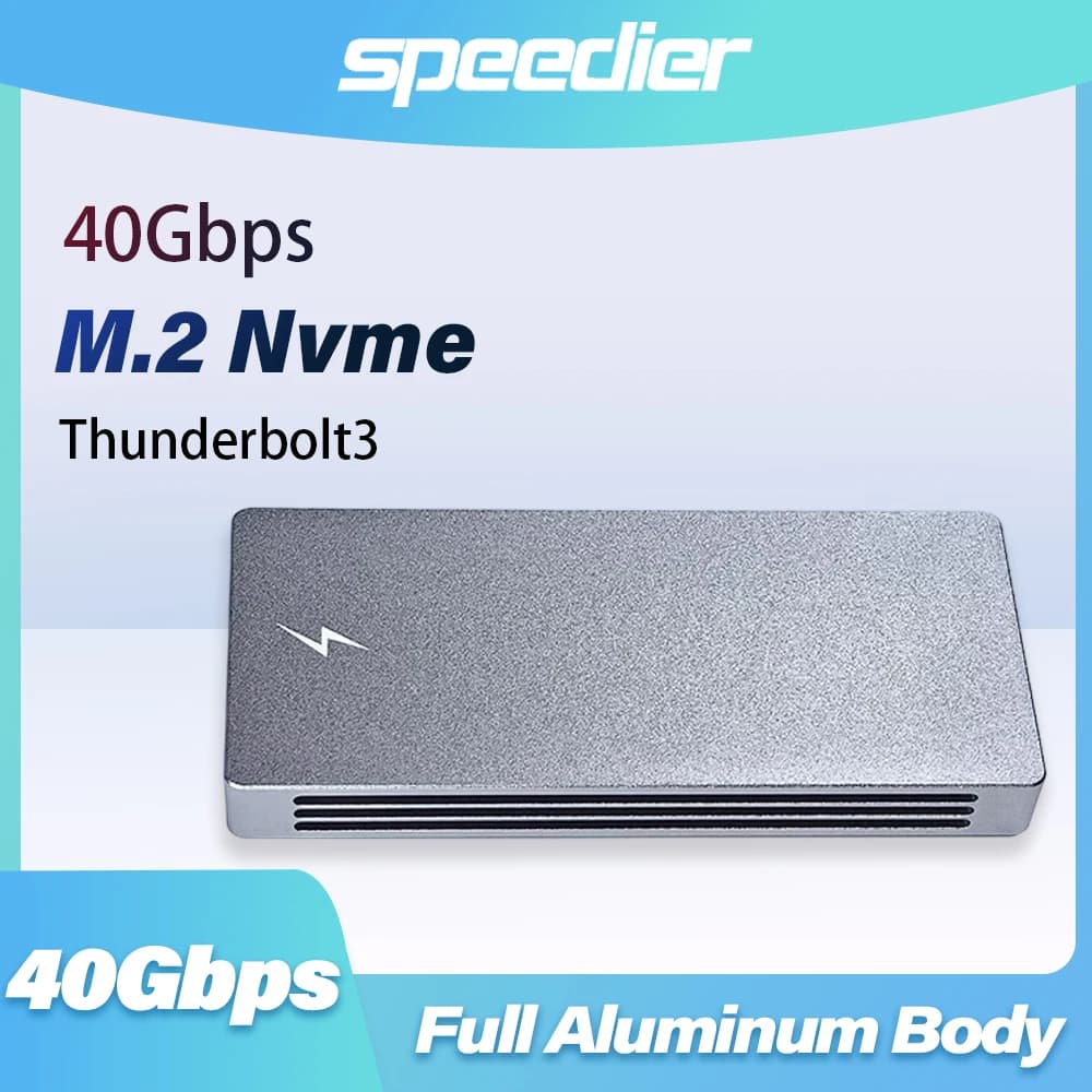 Thunderbolt 3 M.2 Nvme Custodia per disco rigido mobile 40 Gb/s Corpo interamente in alluminio per PC/laptop Telefono cellulare Smart TV PS4 JHL6340