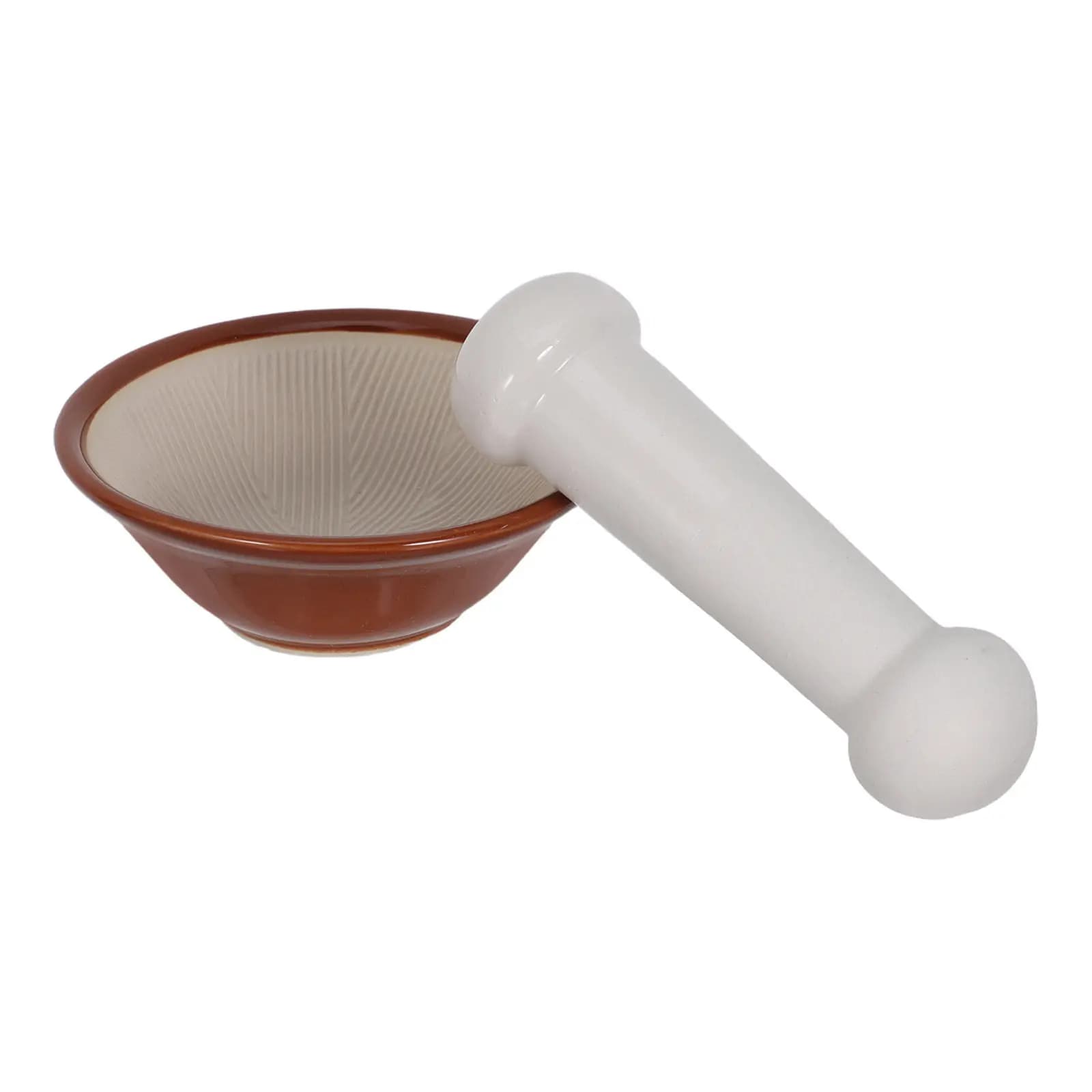 Ceramic Suribachi Bowl and Pestle Set Japanese Style Grinding Mortar for Spices Condiments Garlic Ginger Fresh Aromas Non Slip