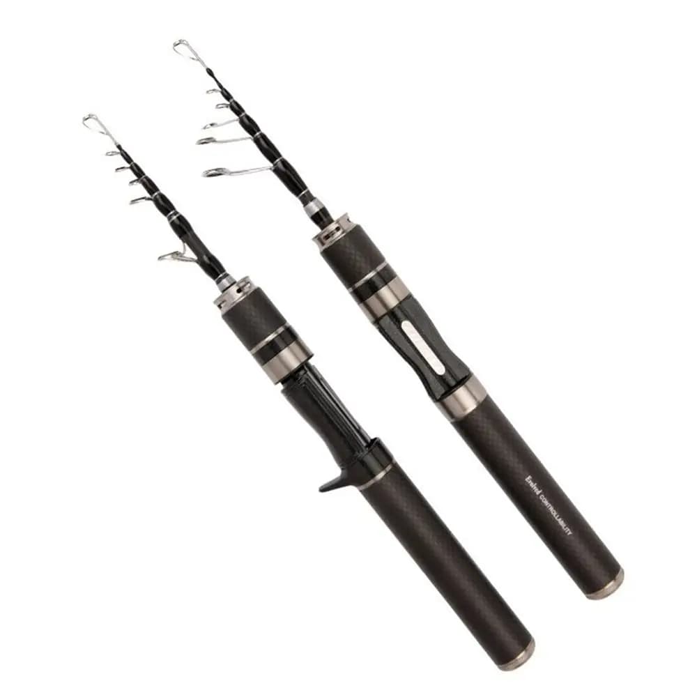Set Complete Telescopic Fishing Rod with Spincast reel, 1.5m-1.8m Launch Rod, Combo Ultra Short Cane for Feeder