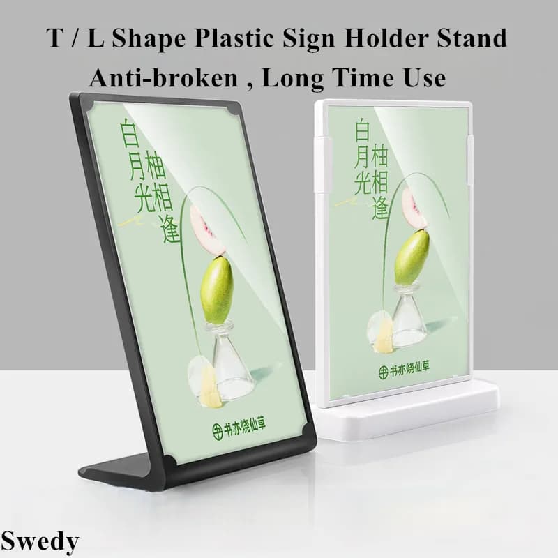 A5 148x210mm T / L Forma di Plastica Acrilica Porta Cartello Espositore Ristorante Menu Titolare Prezzo Etichetta Carta Poster Cornice