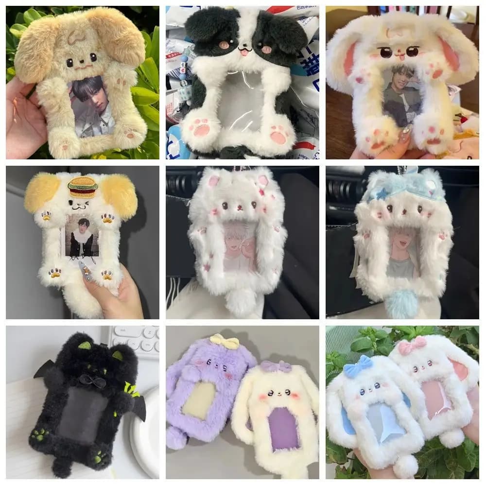 Multifunctional Photocard Case Rabbit/Dog/Cat Photo Card Holder Big Eared Rabbit/Border Collie Idol Photos Protective Cover