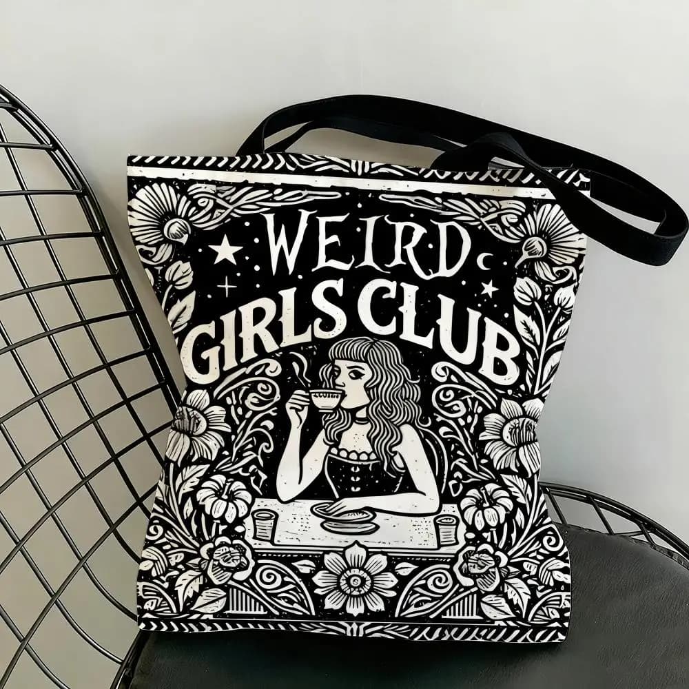 Borse portaoggetti Weird Girls Club, borsa tote leggera in tela, borsa a tracolla di grande capacità, borsa ecologica multiuso alla moda