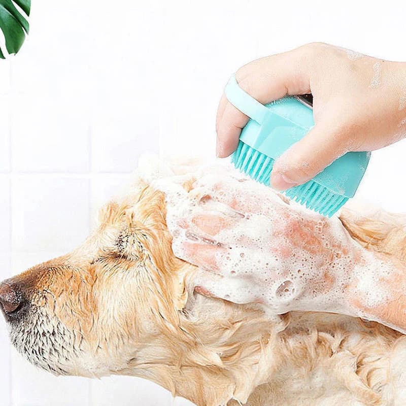 Accessori per animali domestici Shampoo Massaggiatore Spazzola Bagno Cucciolo Gatto Massaggio Pettine Toelettatura Spazzola da doccia Per il bagno Spazzole morbide per cani