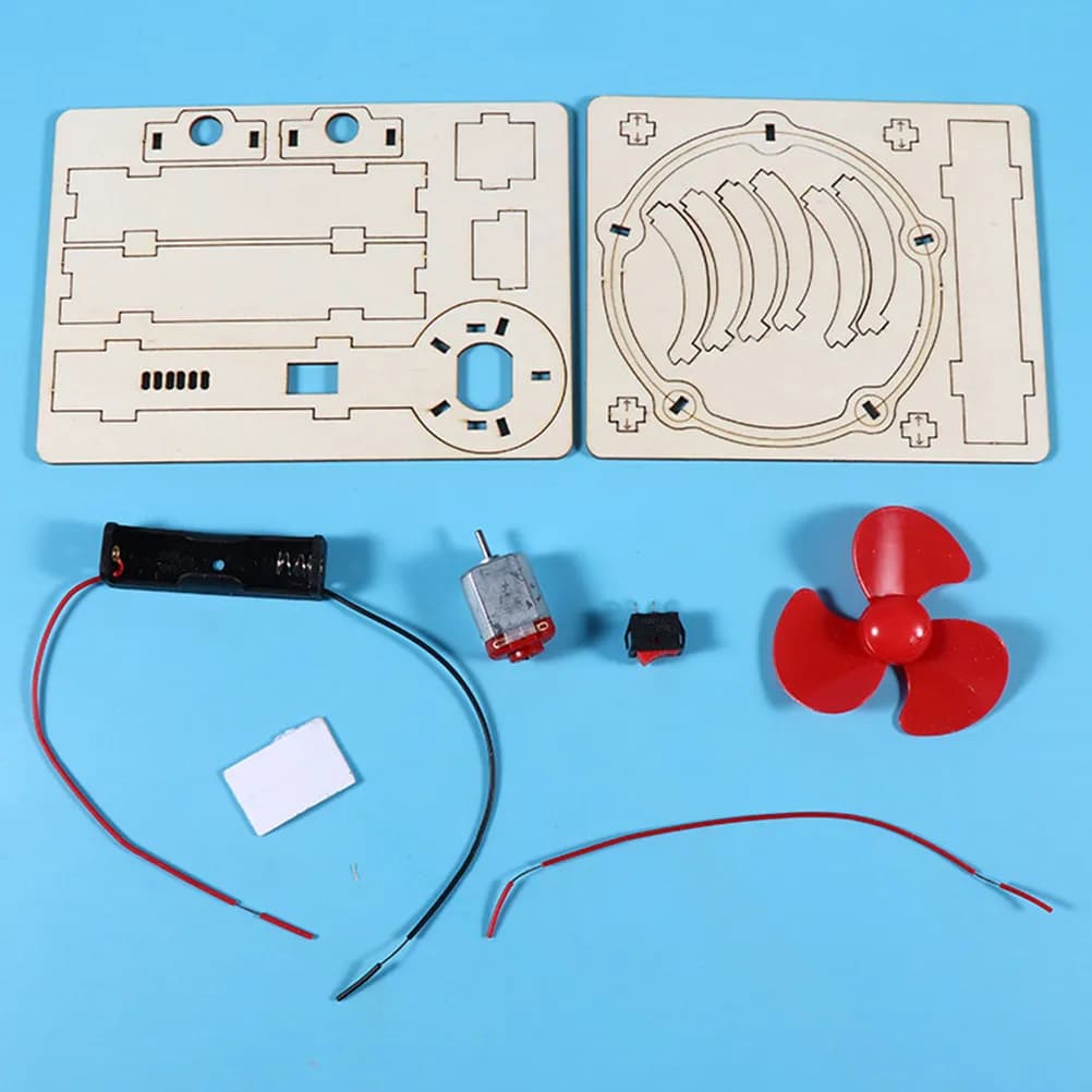 2Sets Kids Science Fan Assembly Kit DIY Electric Hand Fan Educational Learning Tool for Home School Use Promotes Creativity