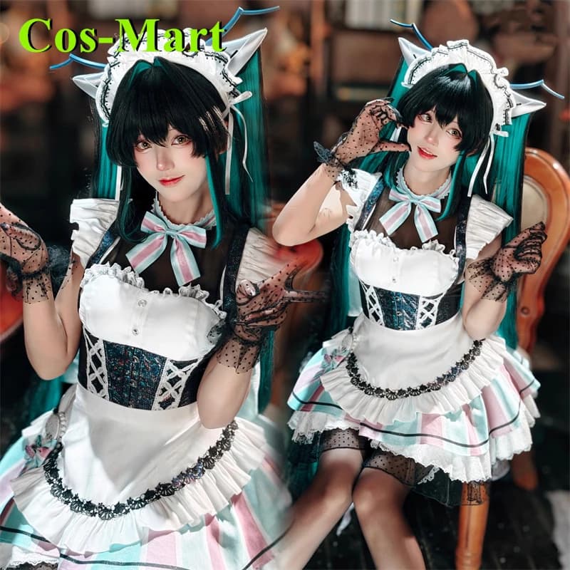 Costume Cosplay Cos-Mart da Dea Sirena Anime, Abito da Cameriera per Caffetteria GALLERY, Vestito per Feste e Giochi di Ruolo, Abbigliamento per Halloween