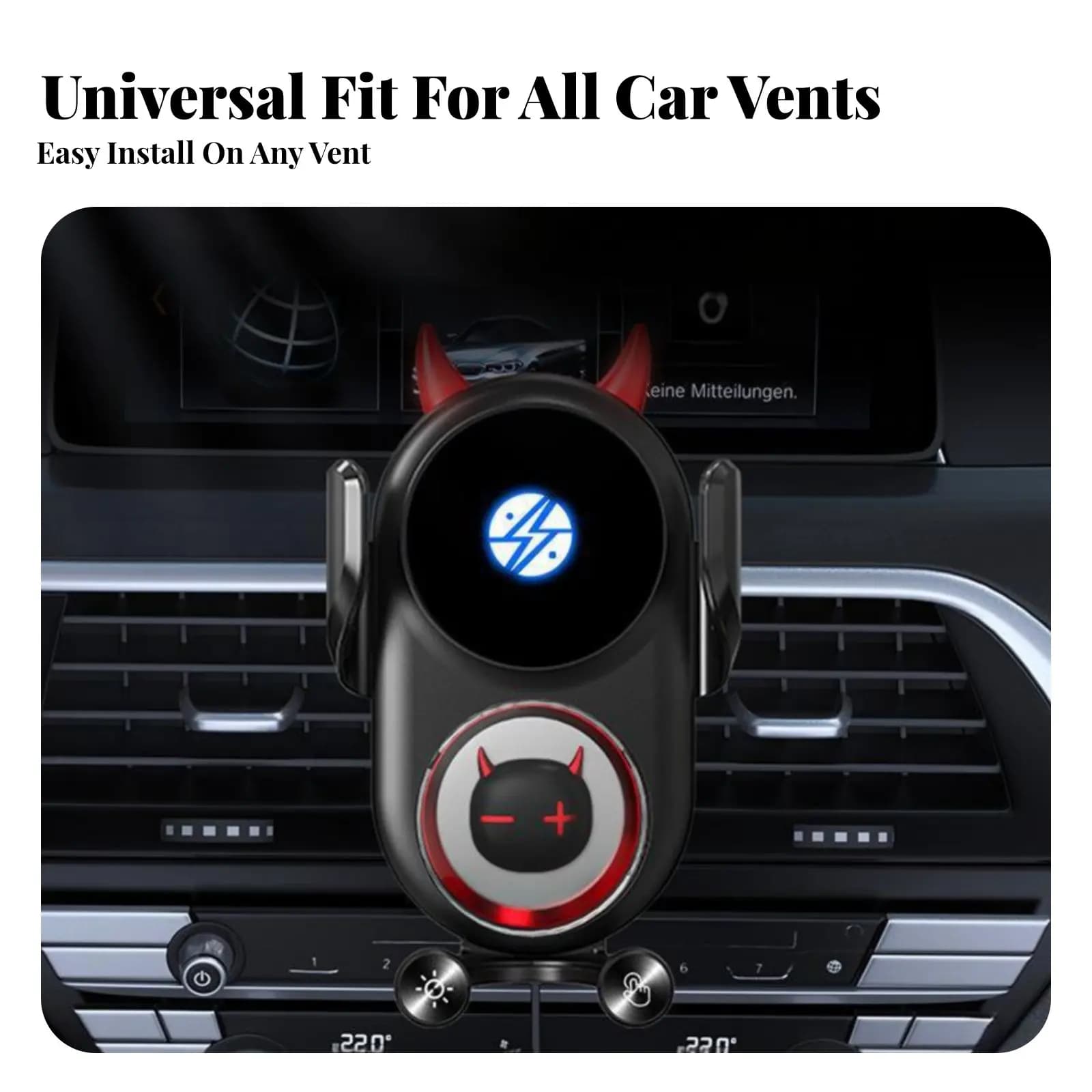 15W wireless car telephone support for air vent, cartoon friendly design, universal for different types of vehicles