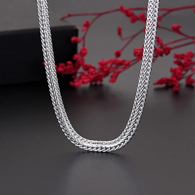 Collana con catena a forma di serpente in argento sterling 925 nobile per donna uomo gioielli designer regali di fidanzamento di nozze 50 cm prezzo all'ingrosso