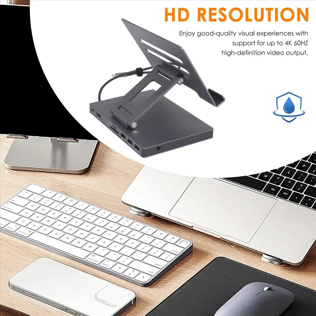 ^&*Summer sale- Docking Station Laptop Stand Aluminum Alloy Multi Port Hub PD USB3.0 Stand SD TF Slot Gigabit Ethernet Docking S
