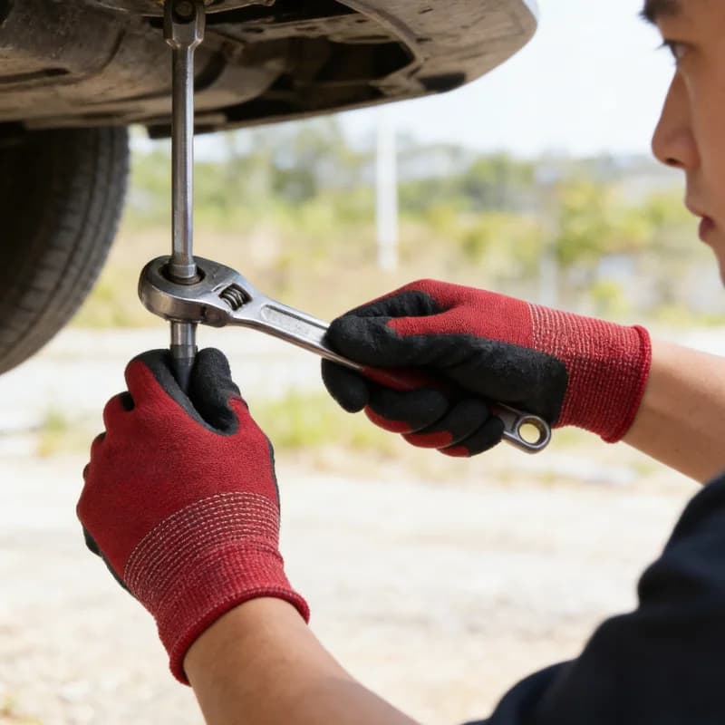 12 guanti da lavoro protettivi in lattice, leggeri e con presa fine, ideali per lavori leggeri, giardinaggio, meccanica e costruzioni