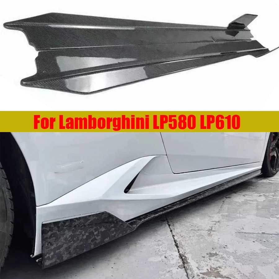 Per Lamborghini Huracán LP580 LP610 580: Kit carrozzeria in fibra di carbonio con minigonne laterali, splitter paraurti laterali, alette laterali e pannelli laterali