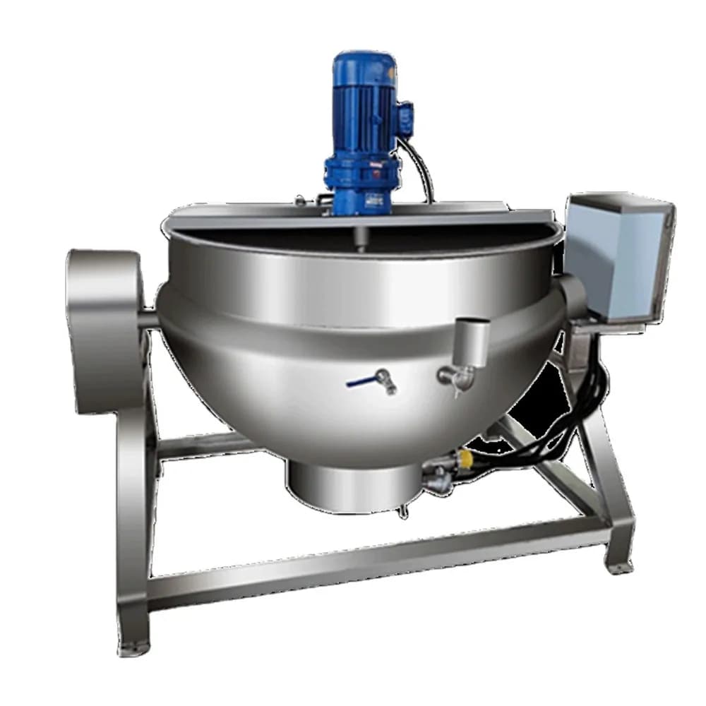Kettle with 100 liters industrial steam coating Kettle with pan jacket with stirrer