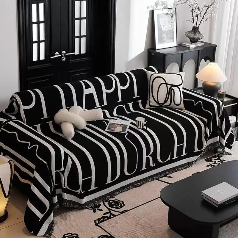 Modern Minimalist Sofa Cover Cloth Full Wrap Block Design Premium Quality Dustproof Protector for Three-Seater Sofa in All Se...