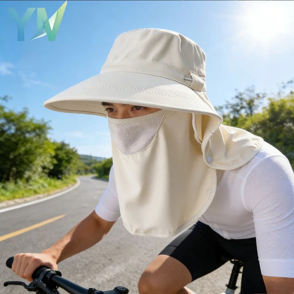 Breathable Sun Hat with UV Protection, Face Cover and Protection for Women's Neck, Tesa Larga Fishing, Hiking and Gardening