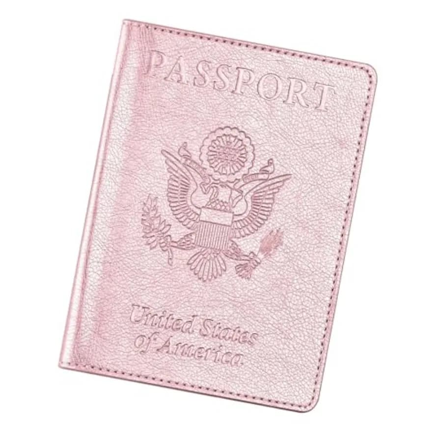 Passport Wallet For Women, Passport Holder For Women-Gold Rose