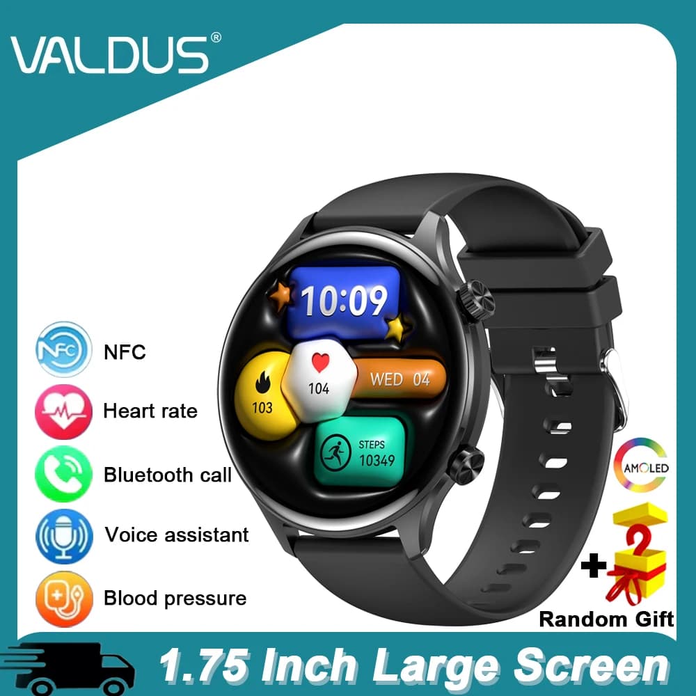 VALDUS 2025 New VS63 Pro Smartwatch for Women AMOLED Long-Term Battery NFC Voice Assistant Sport Smart Watch for Android Ios