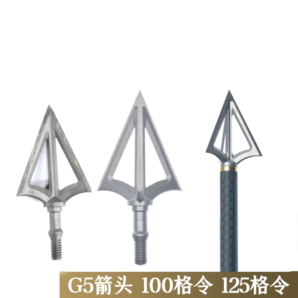 Freccia G5, 100 frecce, 125 grani, esterno, caccia, acciaio inossidabile, filo, freccia, arco, freccia, tiro con l'arco, attrezzatura 6pz