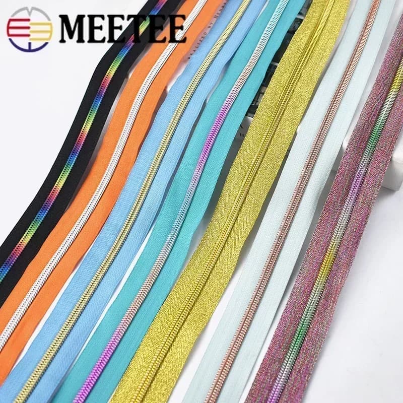 2/4 metri 5 # cerniere in Nylon colori cerniera a spirale per denti per borse per vestiti Kit di riparazione nastro con cerniera accessori per cucire su misura per indumenti fai da te