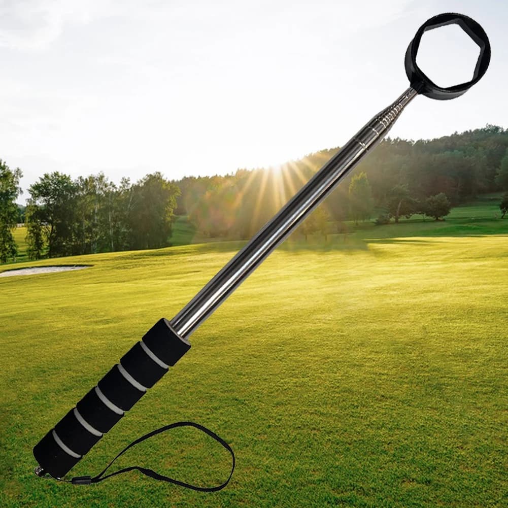 Raccoglitore di Palline da Golf Telescopico da 8,86 Piedi in Acciaio Inossidabile, Strumento Estensibile per Recupero Palline, Accessori da Golf, Idea Regalo