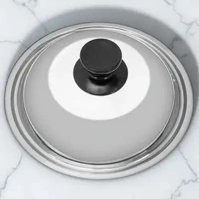 Thickened Pot Cover Transparent Stainless Steel Frying Pan Lid Kitchen Cooking Tool Vent Lid Overflow Prevention