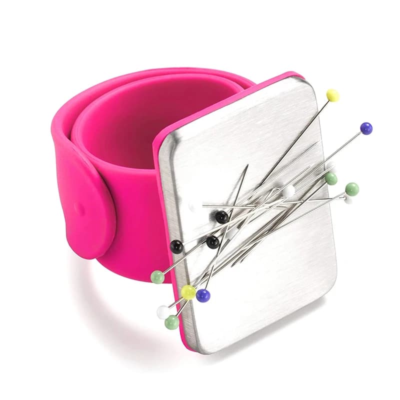 Cuscino Magnetico per Spilli da Cucito in Silicone, Braccialetto Porta-Aghi Sicuro, Cuscino da Polso per Conservare Spilli da Cucito