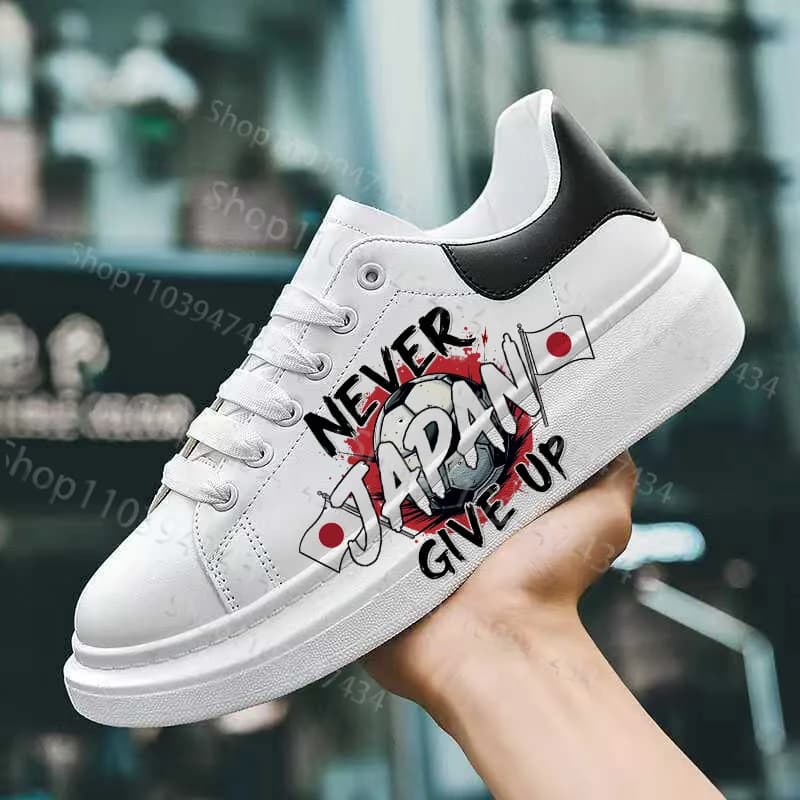 Scarpe Unisex da Calcio Giapponese con Lacci Bianche, Calzature da Uomo e Donna con Plateau, Prodotti per Calzature Maschili, Scarpe da Esterno, Regalo