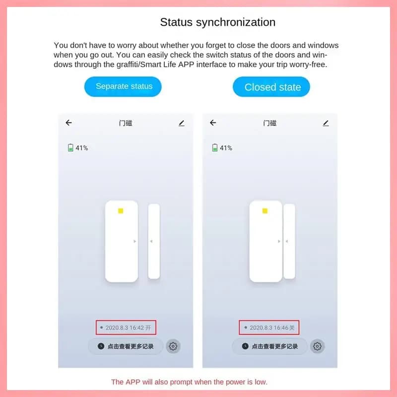 Y23A-Tuya Wifi Smart Home Door Window Allarme sicuro Sistema di sensori per porte e finestre intelligenti senza fili per porte e finestre di casa