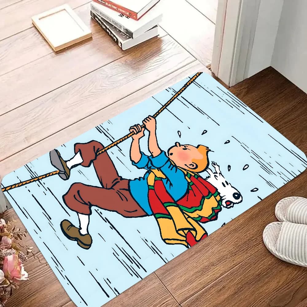 Tintin Les Aventures De Tintin Et Milou tappetino zerbini tappeto per la casa tappetino per piedi tappetini assorbenti per bagno tappetini antiscivolo casa