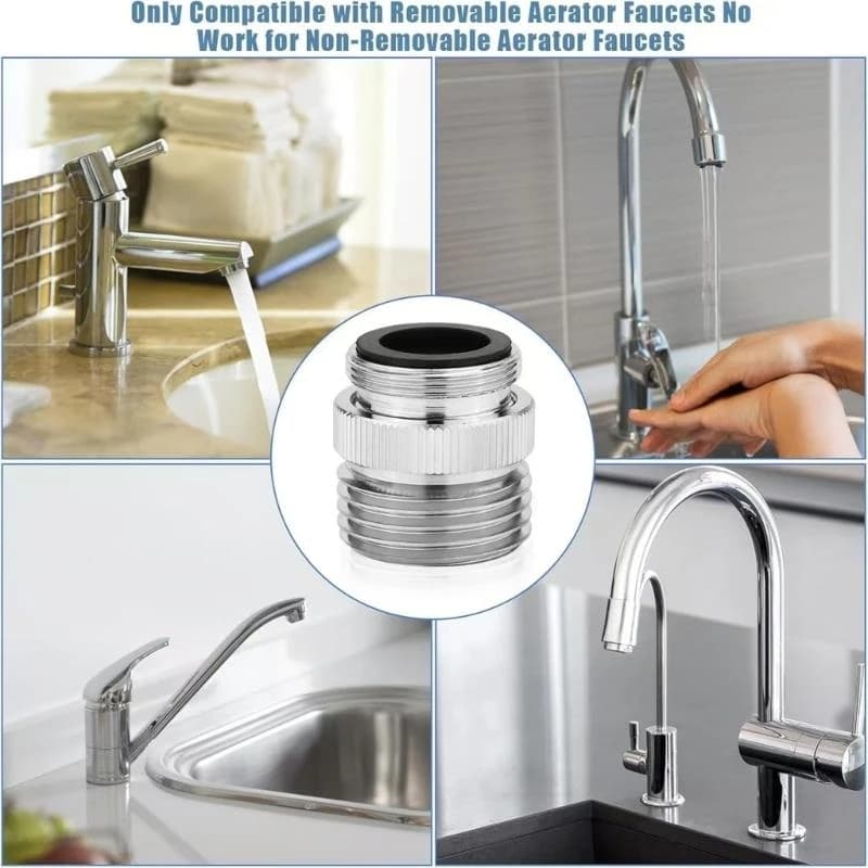 Set of flexible hose adapters for sturdy copper taps, 3/4 inch threaded stagnation design
