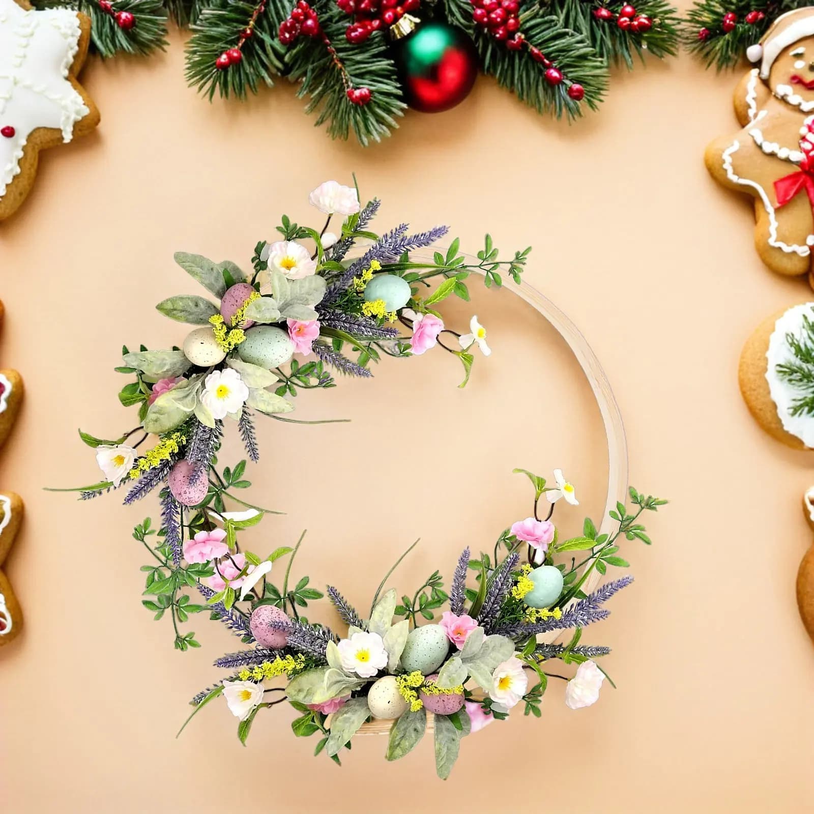 9Pcs Bamboo Floral Hoop Rings Handmade Macrame Wreath Craft Frame Rustic Wedding Decor Wall Hanging Dreamcatcher Rings Set
