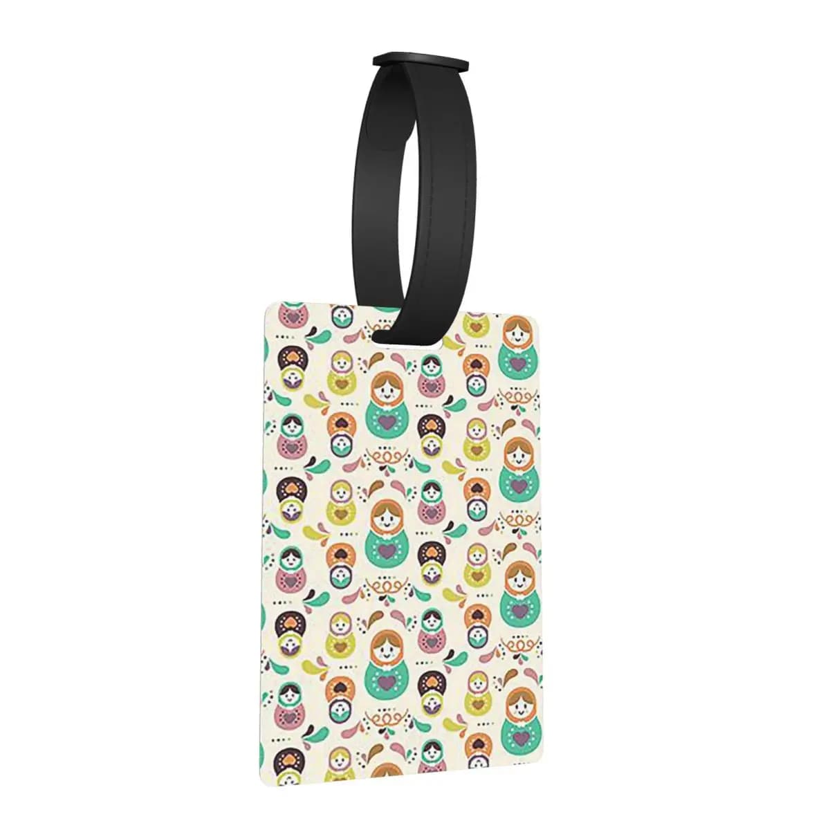 Etichette per Bagagli con Motivo Matrioska, Accessori per Valigie, Tag per Bagaglio da Viaggio, Porta Etichetta con Nome e Indirizzo