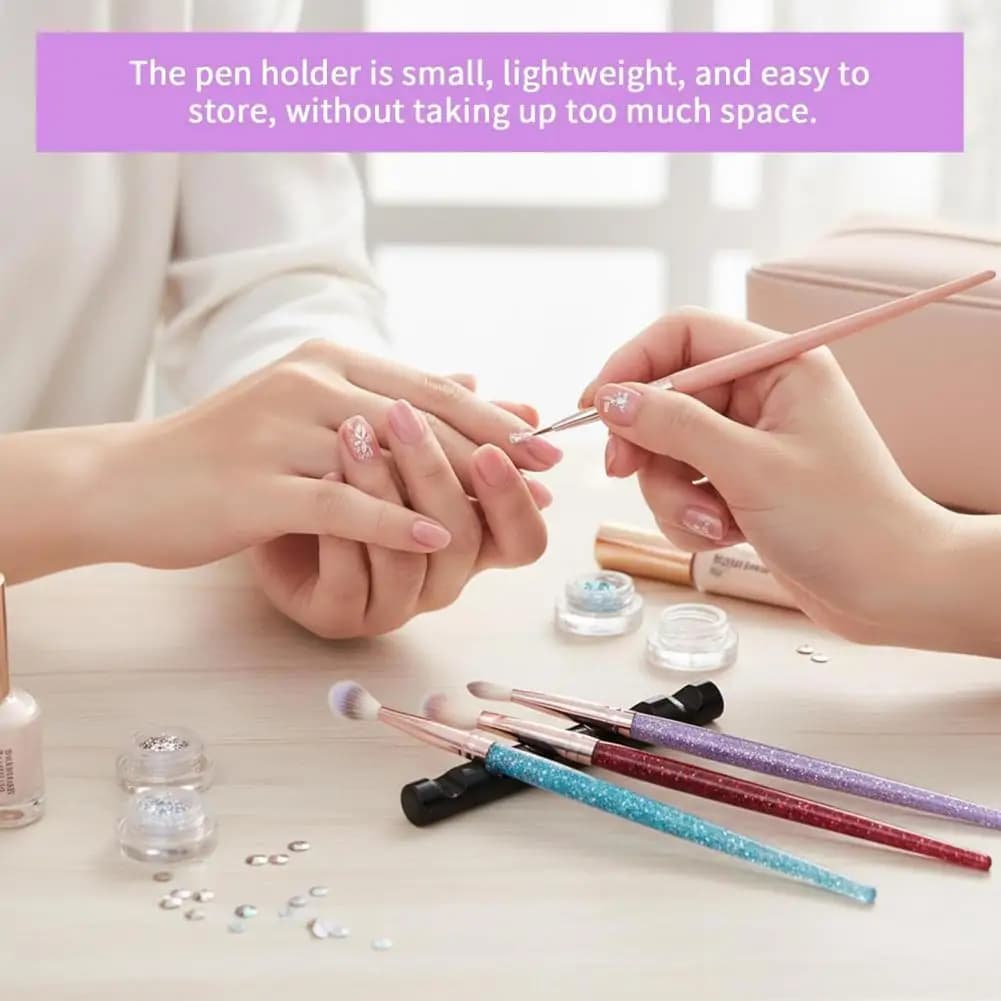Nail Brush Holder with 5 Parts, Multifunctional Makeup Brush Organizer, Manicure Tool Holder and Paint Brushes