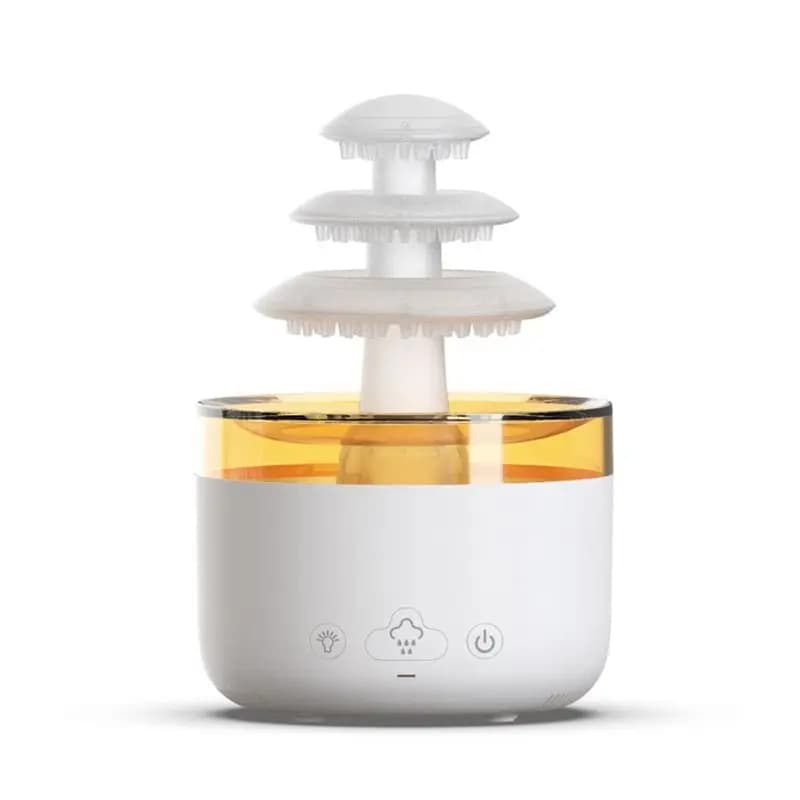 M02K-Relax Diffusore di Aromi a Pioggia, Umidificatore a Ultrasuoni con Lampada Colorata, Spina USA