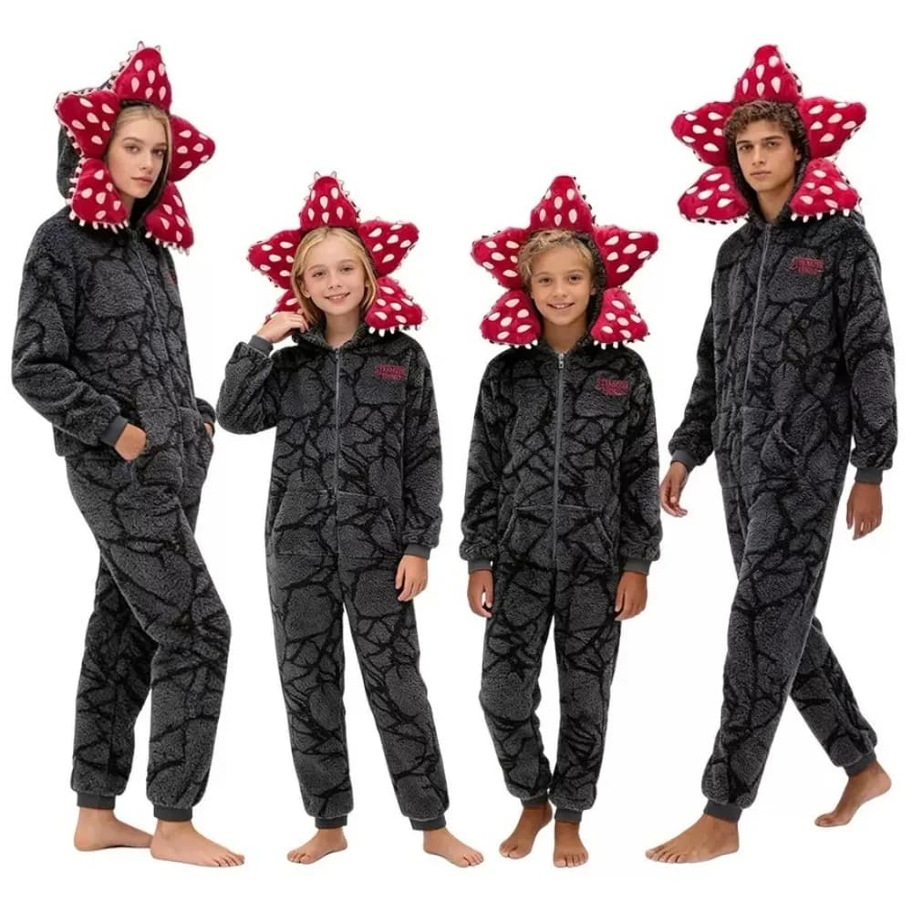 Adulto Autunno Inverno Addensare Cannibal Flower Demogorgon Costume Cosplay Comodo pigiama in tessuto di flanella Abito di Halloween