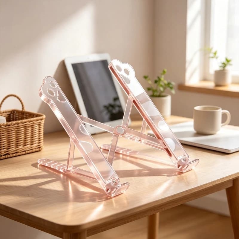 Stylish Aluminum Laptop Stand, Foldable Portable Ergonomic Notebook Holder Riser with Cooling Vent, Great Gift for Women Girls.