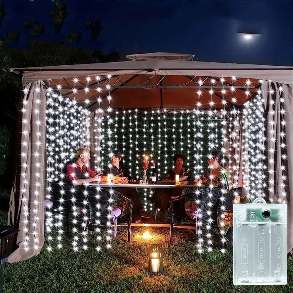 Luci a tenda LED per decorazioni di matrimoni, feste di compleanno, alimentate a batteria, decorazioni per Ramadan, per la casa, Eid Mubarak, San Valentino
