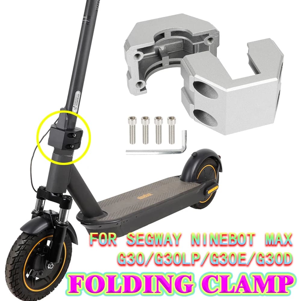 Morsetto Pieghevole in Alluminio per Fissaggio Verticale Accessori per Monopattini Elettrici per Segway Ninebot Max G30/G30LP/G30E