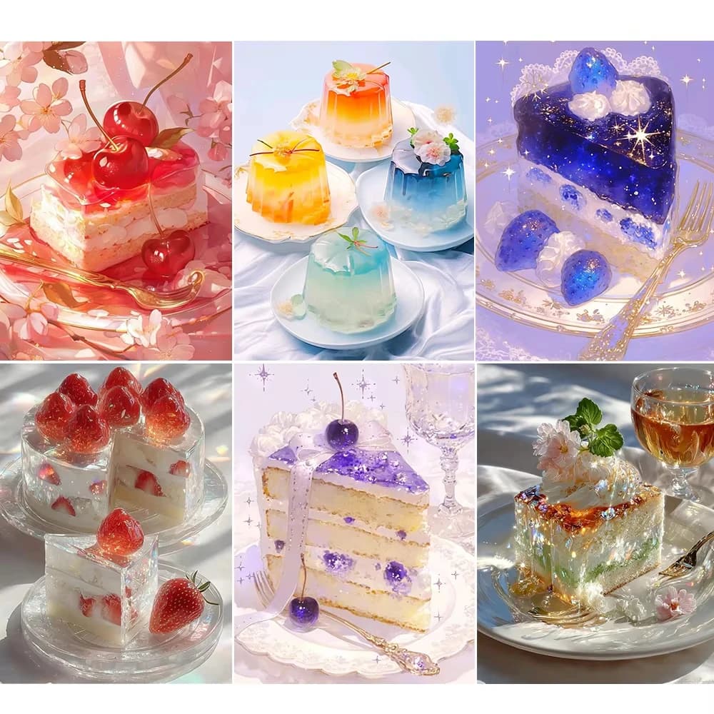 Multiple Flavors of Cake Jelly Diamond Painting Full Square/Round Diamond Mosaic Cross Stitch Home Decor 5D DIY Art New Arrivals
