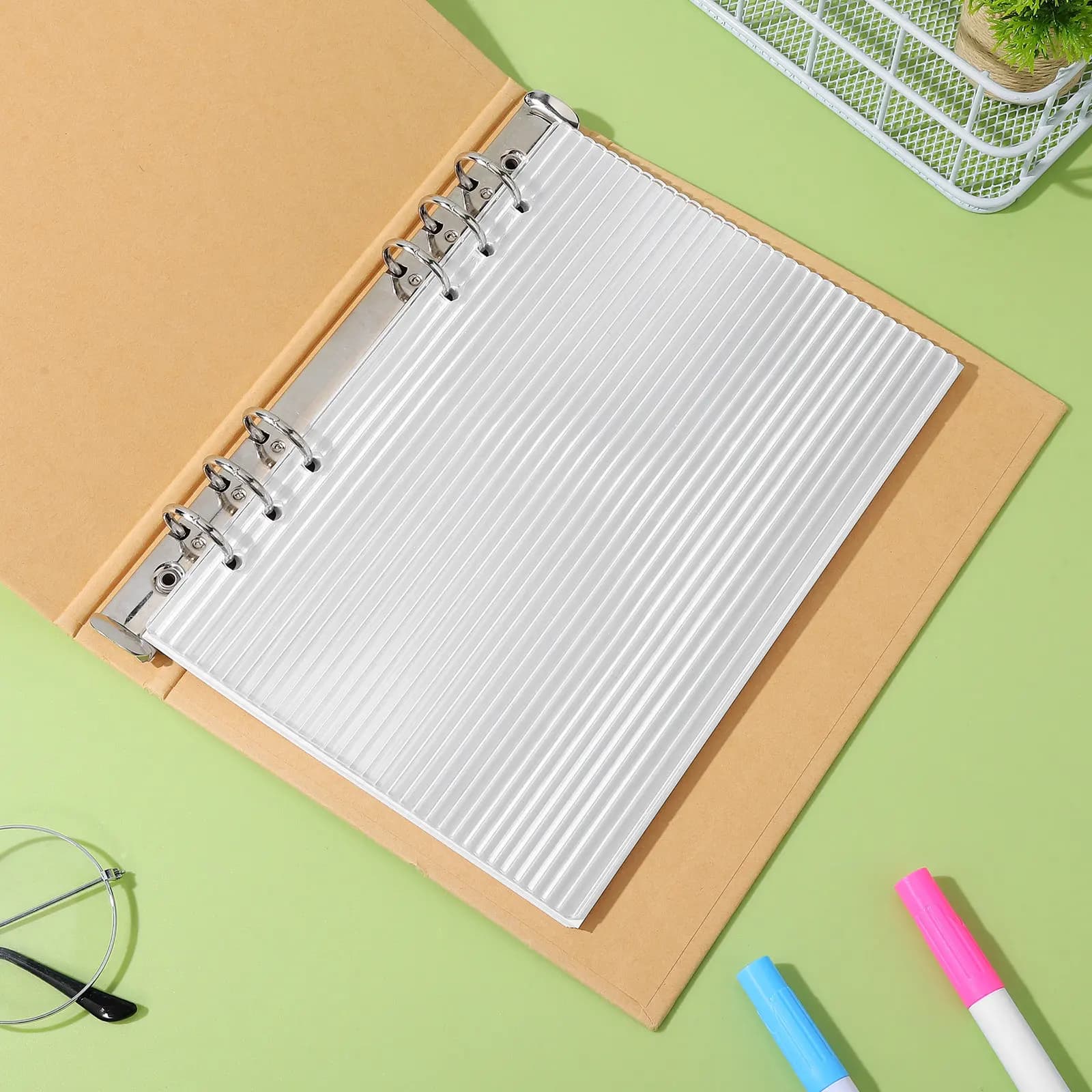 Copertina per raccoglitore a 6 anelli in acrilico trasparente A5, organizer per agenda, diario di budget, custodia per diario di viaggio